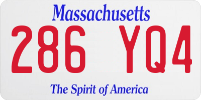 MA license plate 286YQ4