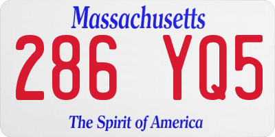 MA license plate 286YQ5