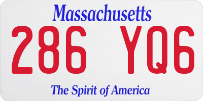 MA license plate 286YQ6