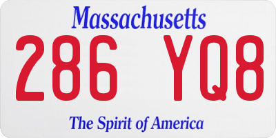 MA license plate 286YQ8