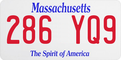 MA license plate 286YQ9