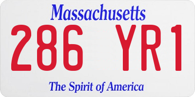 MA license plate 286YR1