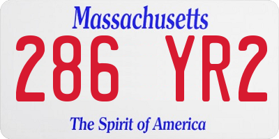 MA license plate 286YR2