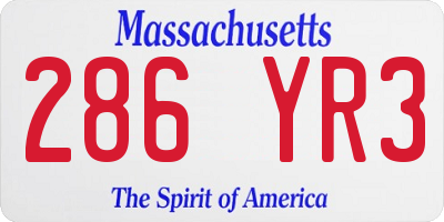 MA license plate 286YR3