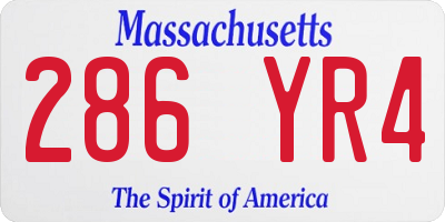 MA license plate 286YR4