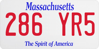 MA license plate 286YR5