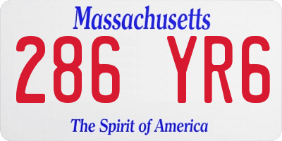 MA license plate 286YR6