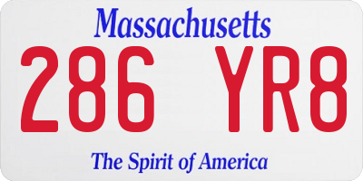 MA license plate 286YR8