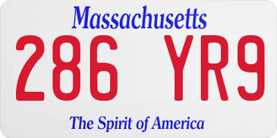 MA license plate 286YR9