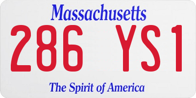 MA license plate 286YS1