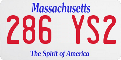 MA license plate 286YS2