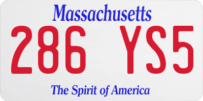 MA license plate 286YS5