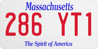 MA license plate 286YT1
