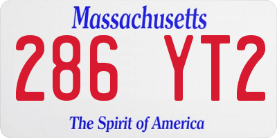 MA license plate 286YT2