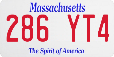 MA license plate 286YT4