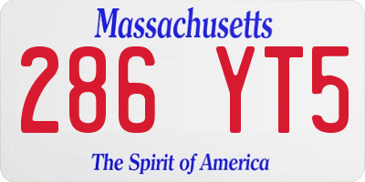 MA license plate 286YT5