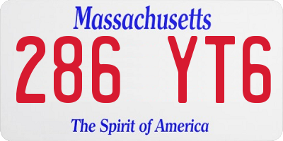 MA license plate 286YT6