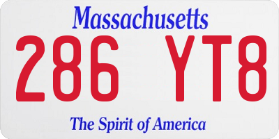 MA license plate 286YT8