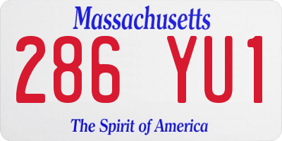 MA license plate 286YU1