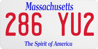 MA license plate 286YU2