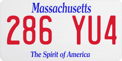 MA license plate 286YU4