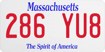 MA license plate 286YU8