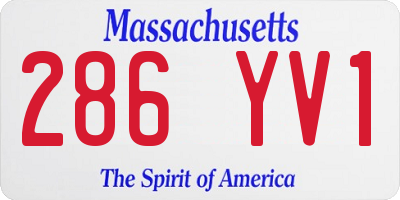 MA license plate 286YV1