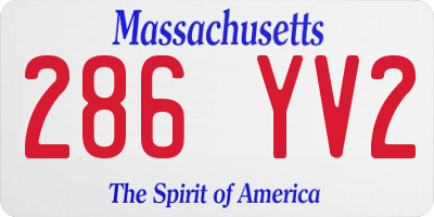 MA license plate 286YV2