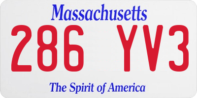 MA license plate 286YV3