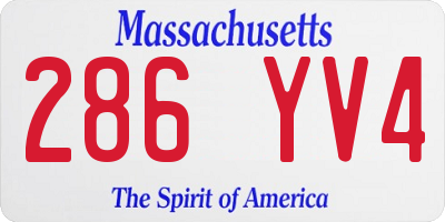 MA license plate 286YV4