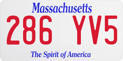 MA license plate 286YV5