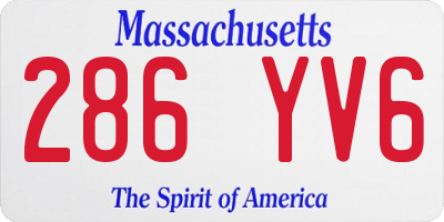 MA license plate 286YV6