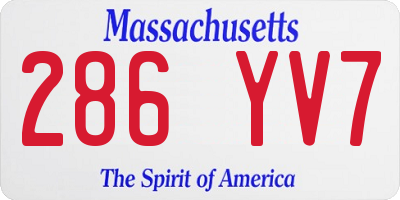 MA license plate 286YV7