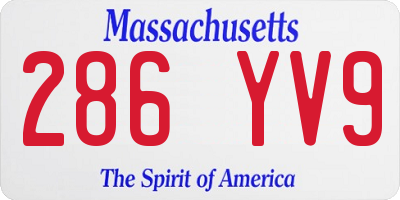 MA license plate 286YV9
