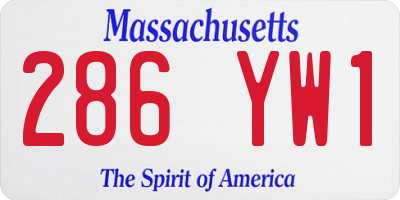 MA license plate 286YW1