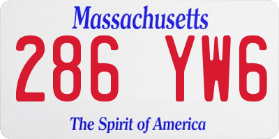 MA license plate 286YW6