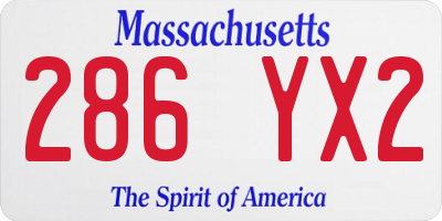 MA license plate 286YX2