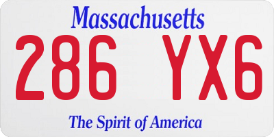 MA license plate 286YX6