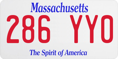 MA license plate 286YY0
