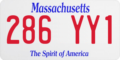 MA license plate 286YY1