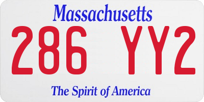 MA license plate 286YY2