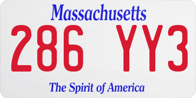 MA license plate 286YY3