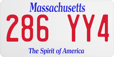 MA license plate 286YY4