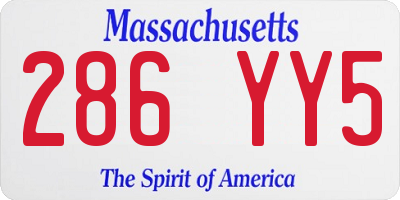 MA license plate 286YY5