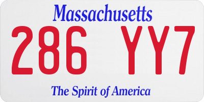 MA license plate 286YY7