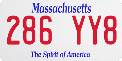 MA license plate 286YY8