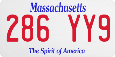 MA license plate 286YY9