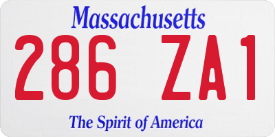 MA license plate 286ZA1