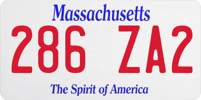 MA license plate 286ZA2