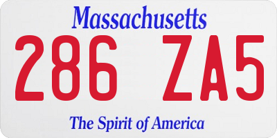MA license plate 286ZA5
